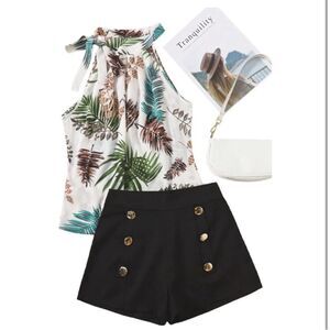 New  Floral Top and Short Set Size Small